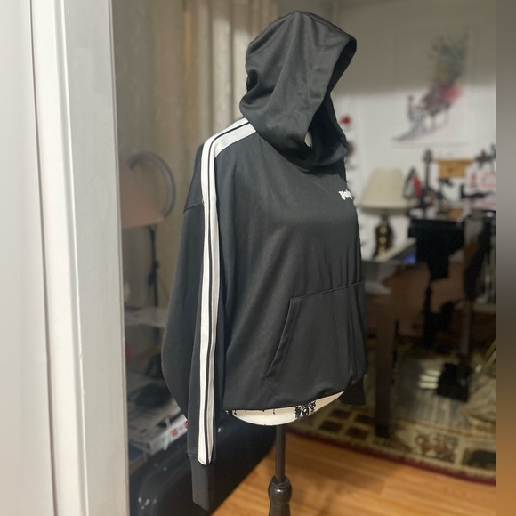 NWT Women’s Size Small Palm Angels Track Hoodie 100% Cotton In Black & White - Picture 11 of 17